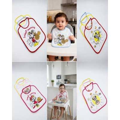 Babete Disney Impermeável 76% Algodão/ 24% Polyester -base 100% Peva C/ e 22x27cm