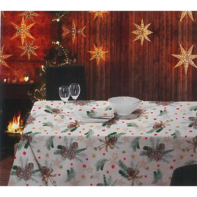 Toalha Mesa Natal Natural 150x250