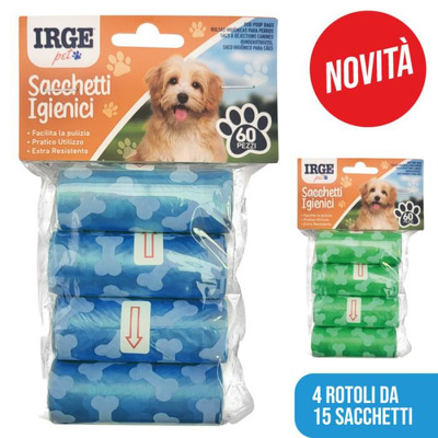 Animal Hygiene Bags - 4 Rolls of 15 Un