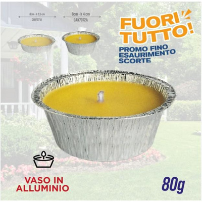 Vela Citronela Vaso Aluminio Redonda 80 Gr