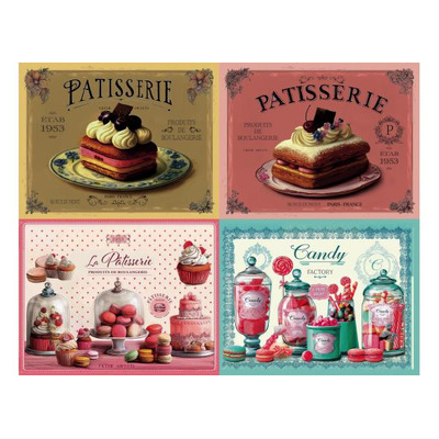 Individual Pp Pastelaria 45x35cm - Ref 118802 - 4 Ds St