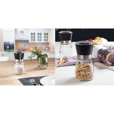 Maquina Sal/ pimenta D6,5x13 Cm - Preta
